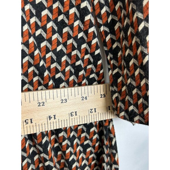 1970s Diane Von Furstenberg Womens 16 Geometric Pattern Long Sleeve Dress Italy - Picture 4 of 15